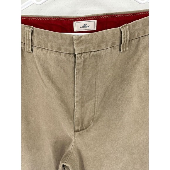 Docker D3 Mens Brown Flat Front Relaxed Fit Casual Pants Size W38 x L29 - Picture 2 of 12
